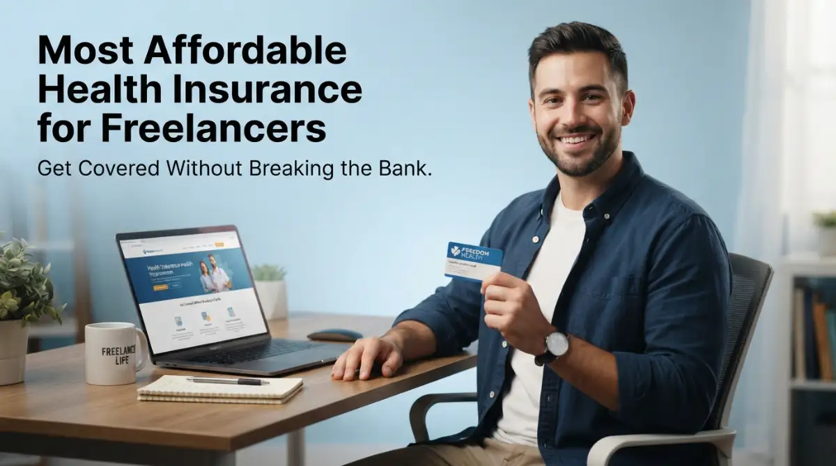 A smiling professional showing the best and most affordable health insurance for freelancers. Author Name: Md Arif Hossain